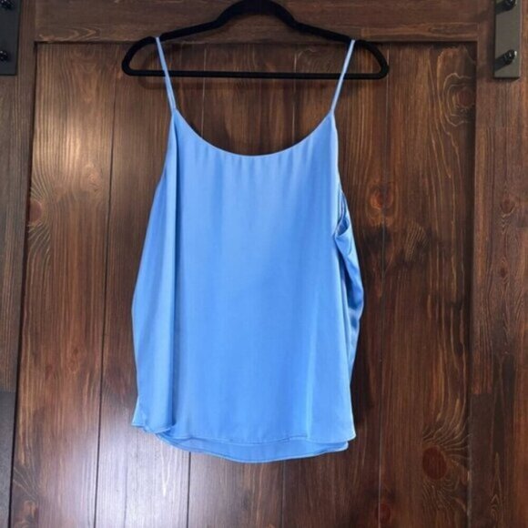 Bar III Women's Blue Satin Spaghetti-Strap Scoop-Neck Lined Camisole NWT - Picture 4 of 7